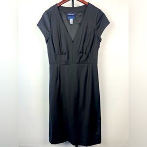 J. Crew Black Short Sleeve Super 120s 100% Wool Sheath V-neck Dress‎